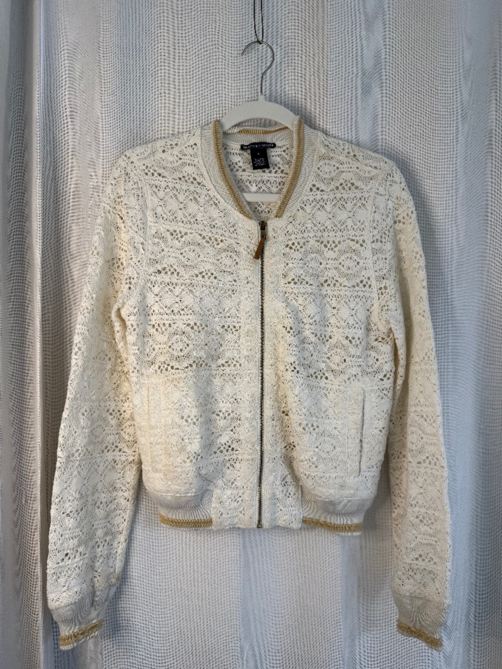 Chelsea & Theodore Lace Bomber Jacket Size Small